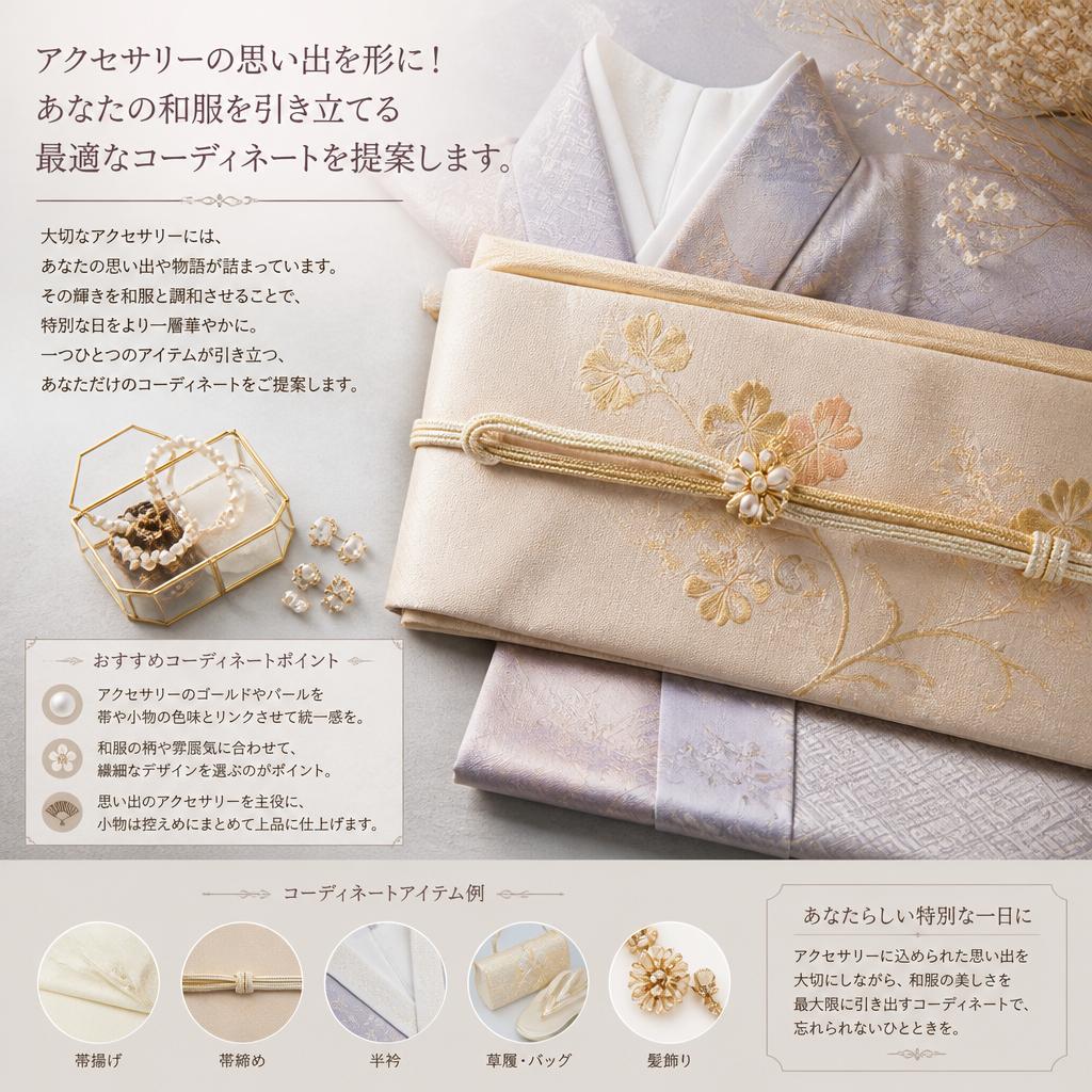 アクセサリーの思い出を形に！あなたの和服を引き立てる最適なコーディネートを提案します。