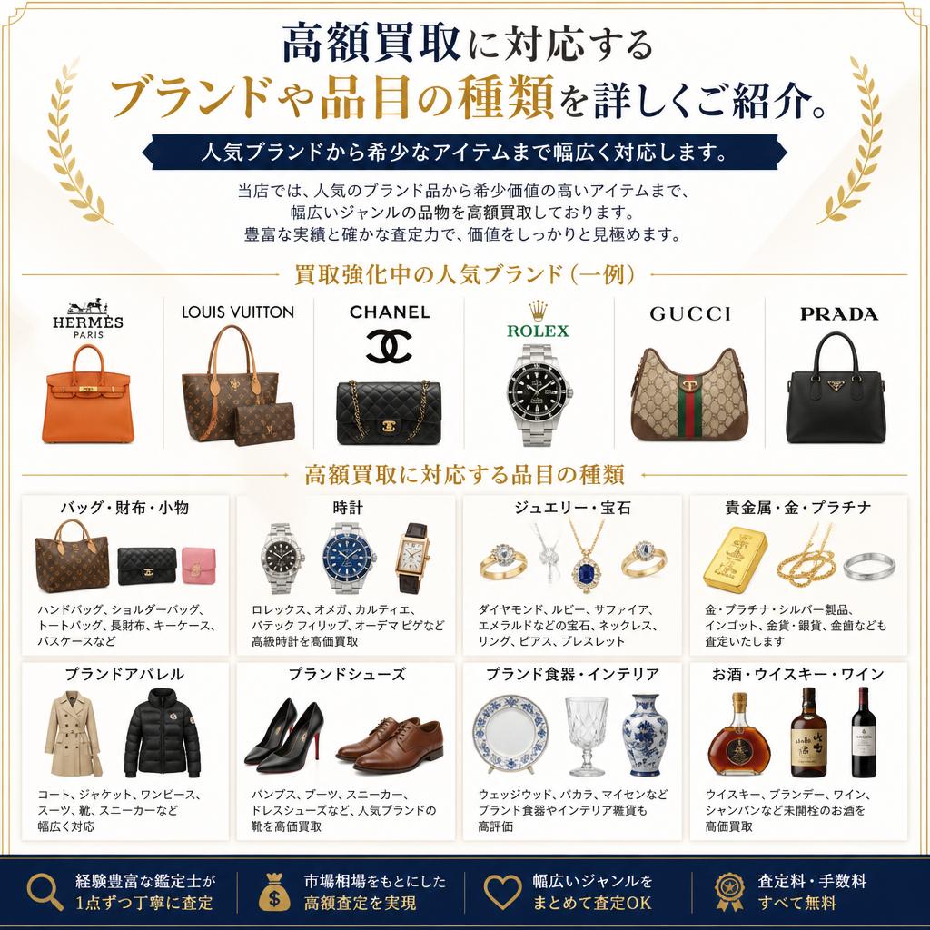 取り扱いブランドの幅広さ