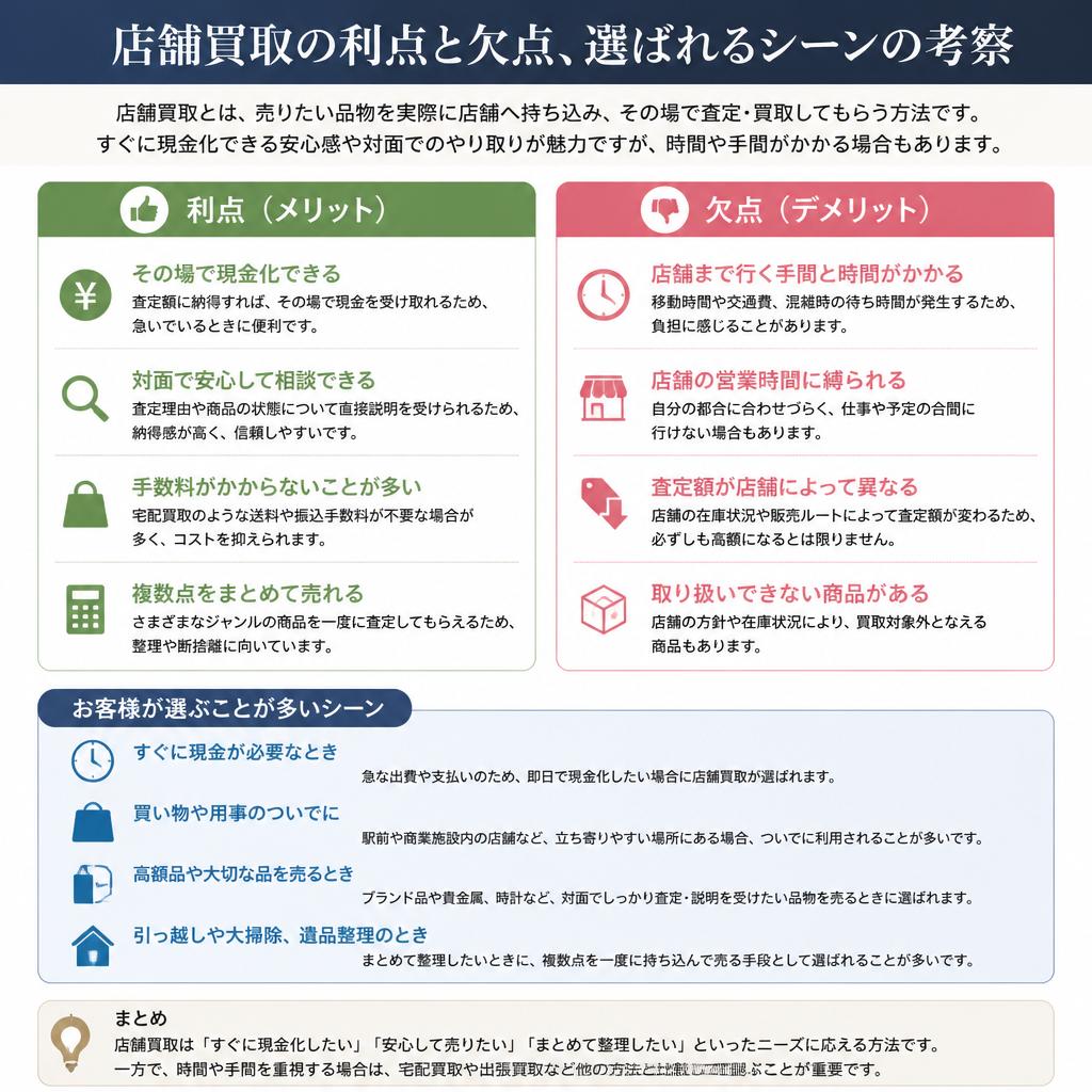 店舗買取のメリットとデメリット