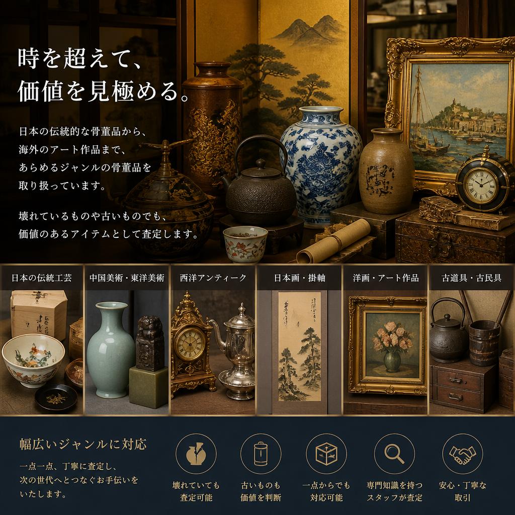 多様な骨董品に対応