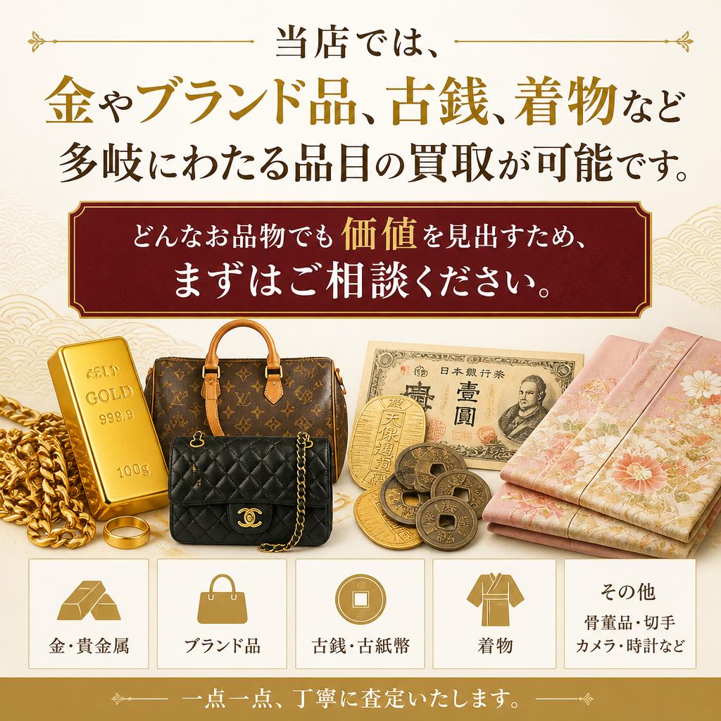 さまざまな品物に対応