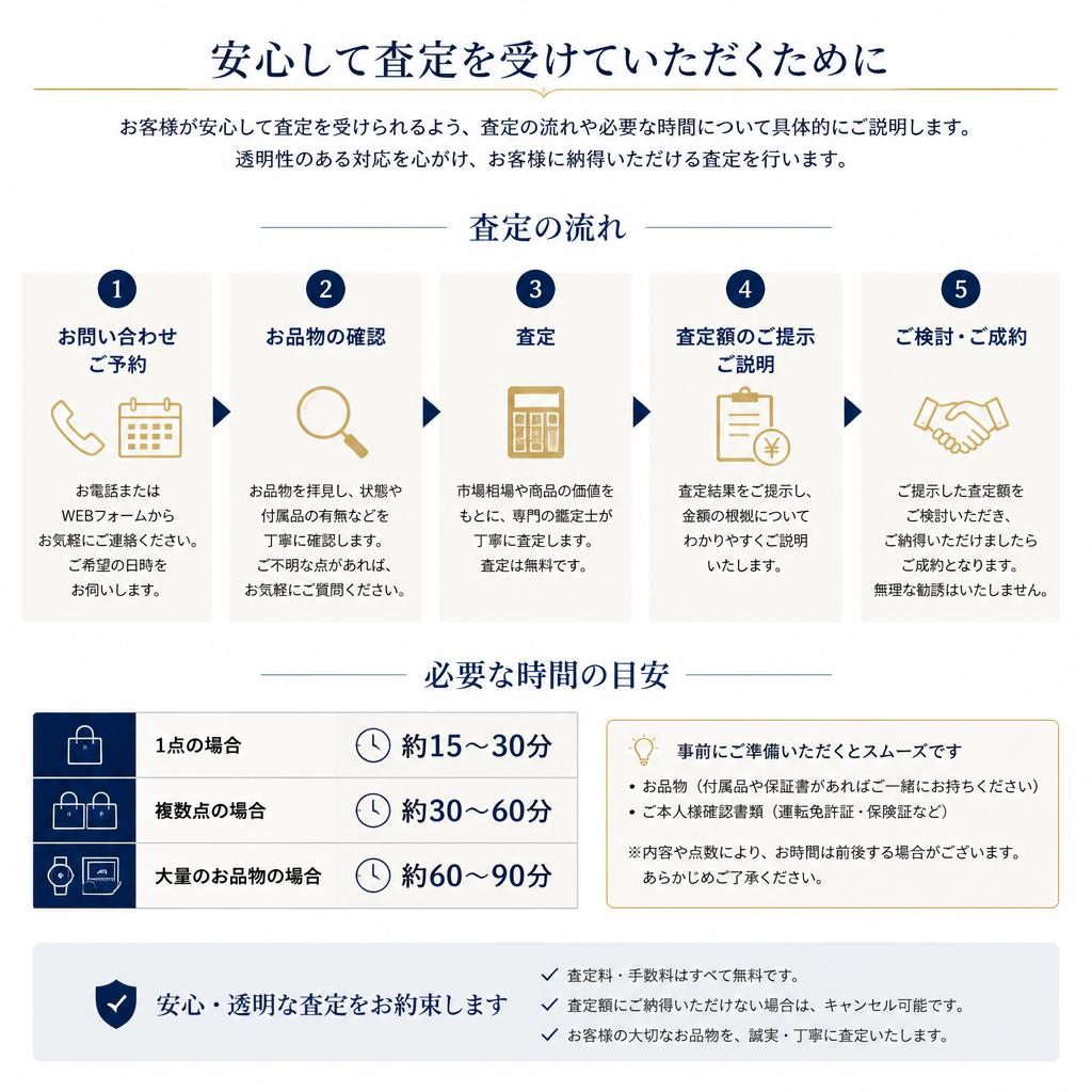 査定の流れと所要時間