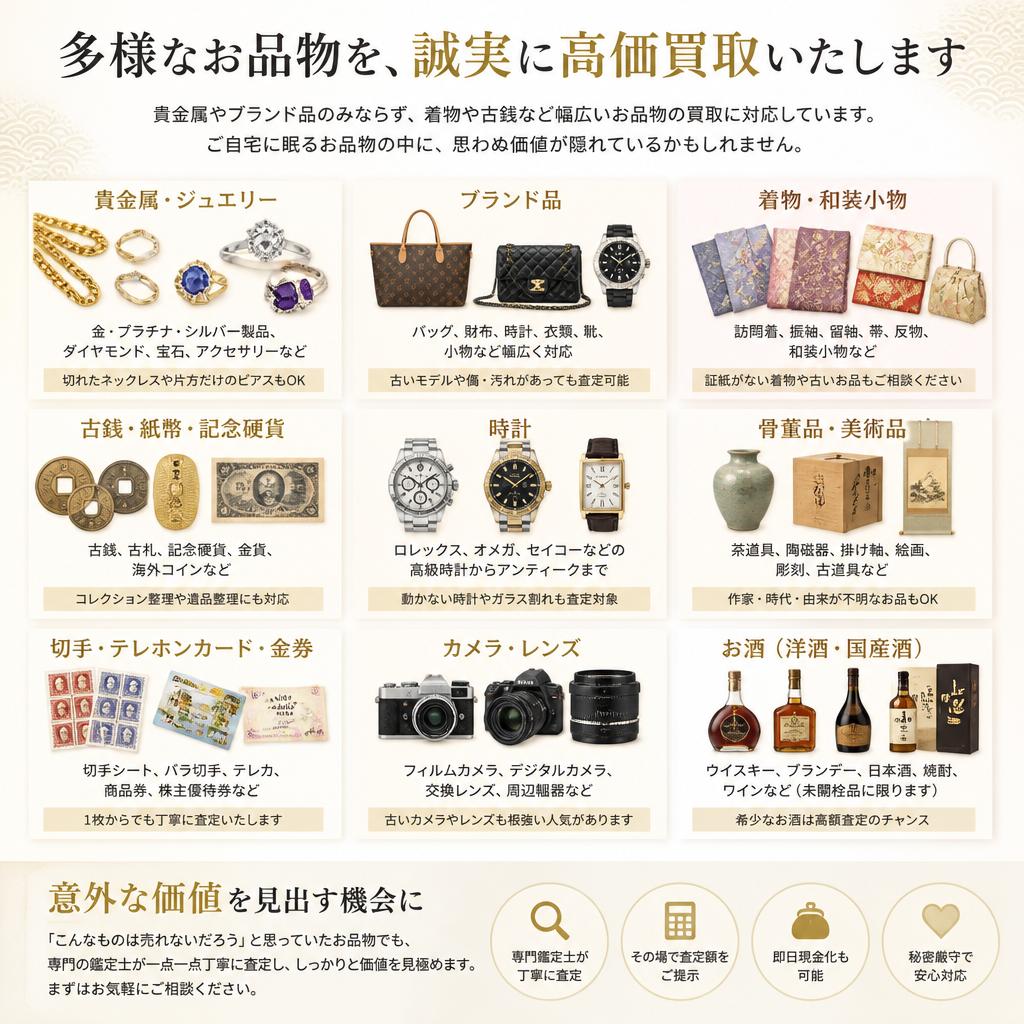 3. 幅広い買取品目