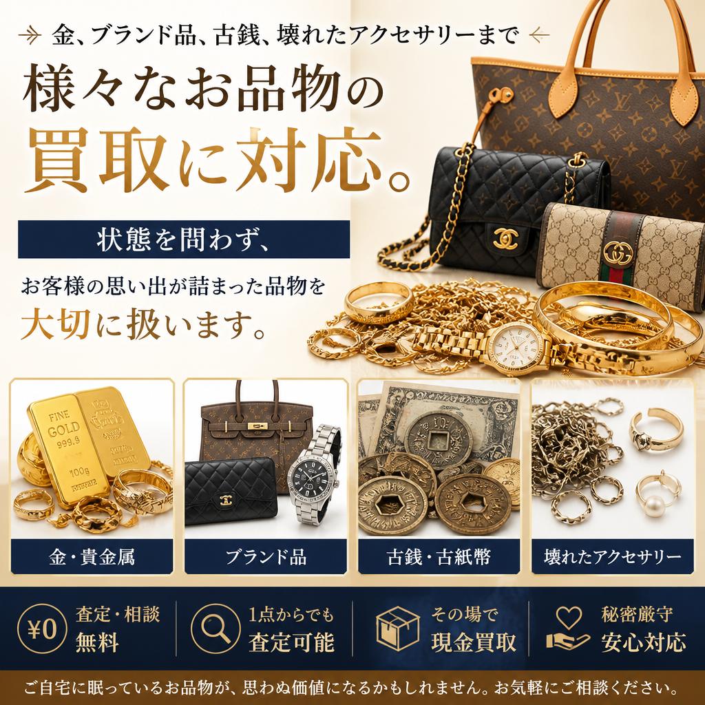 多彩な買取対象、どんな品物も相談可！