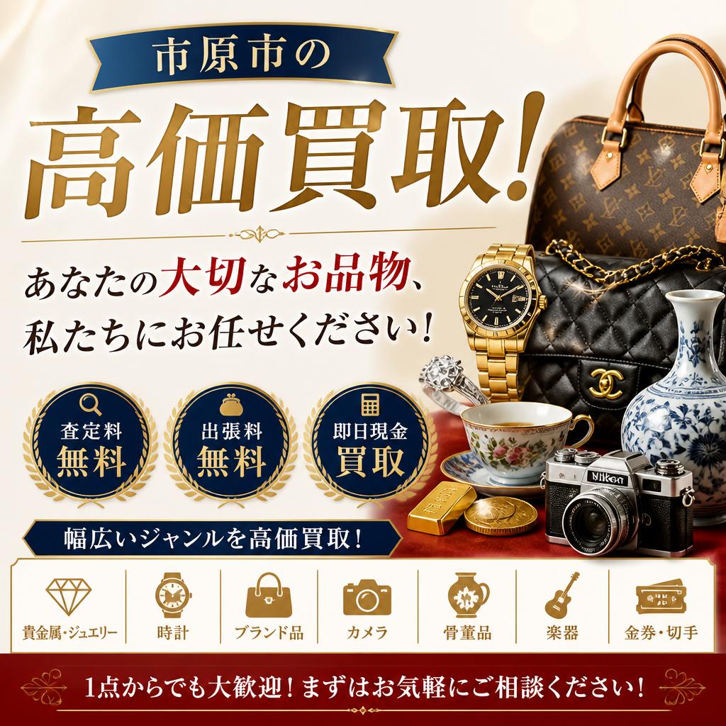 市原市の高価買取！あなたの大切なお品物、私たちにお任せください！
