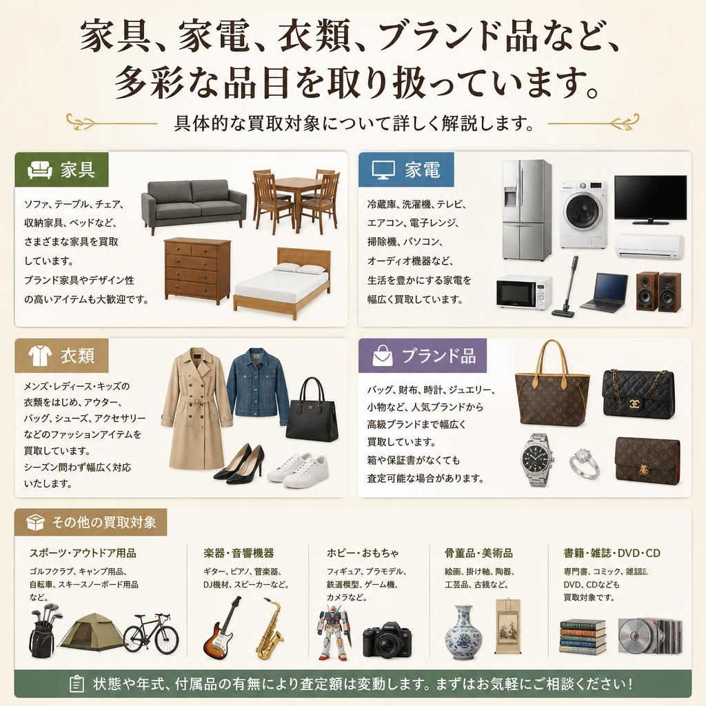 買取対象品目