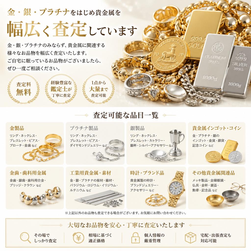 査定対象の貴金属