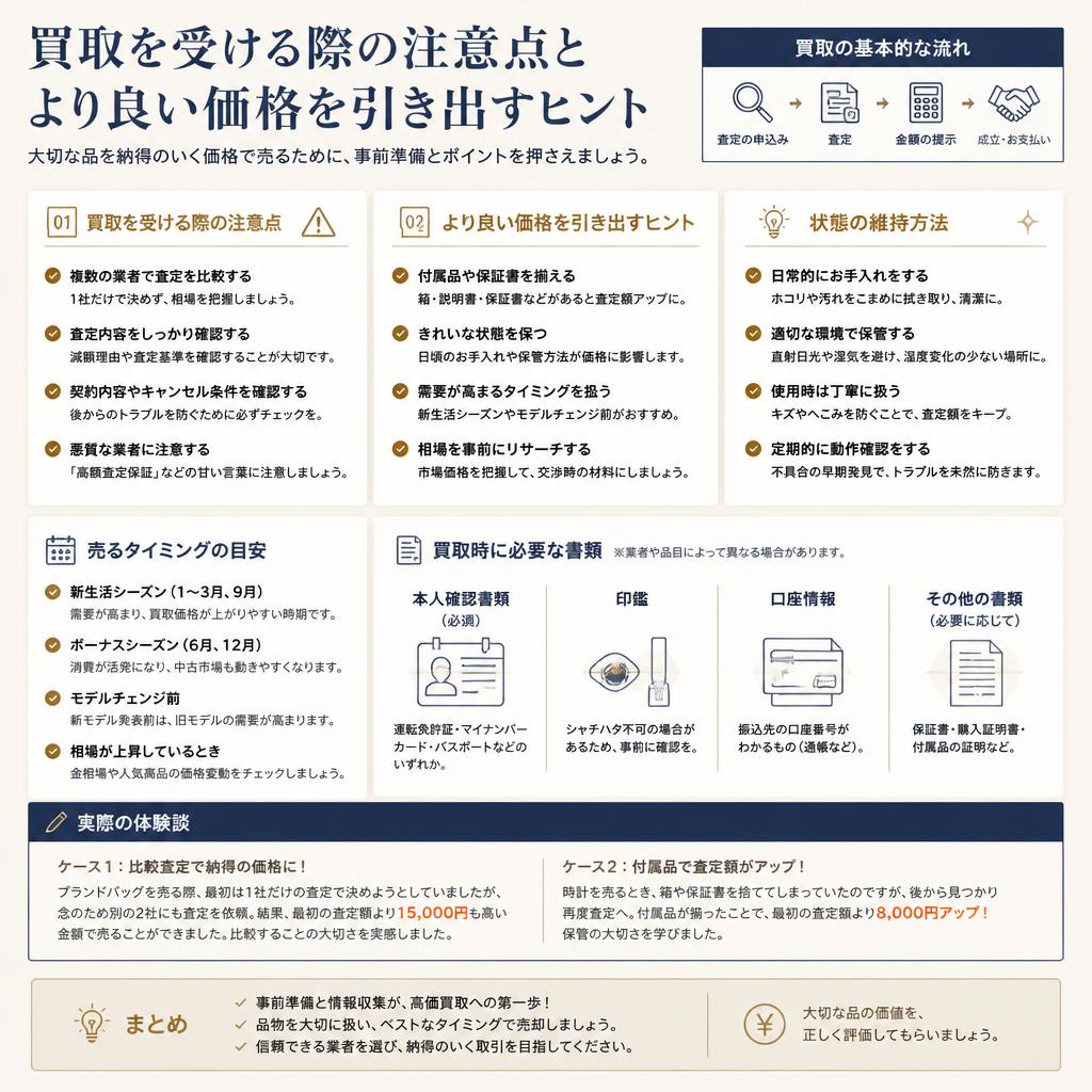 お得に買取を受けるためのヒント
