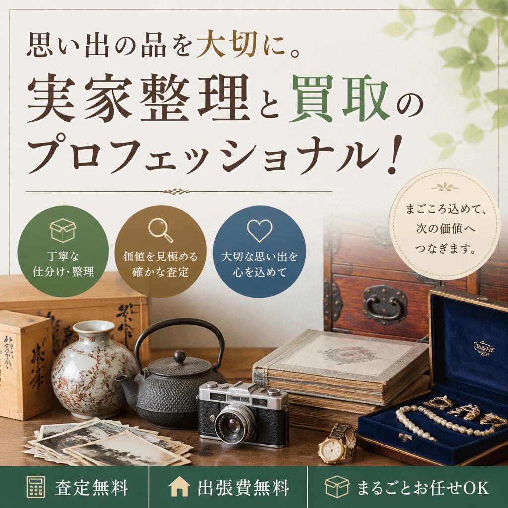 思い出の品を大切に。実家整理と買取のプロフェッショナル！