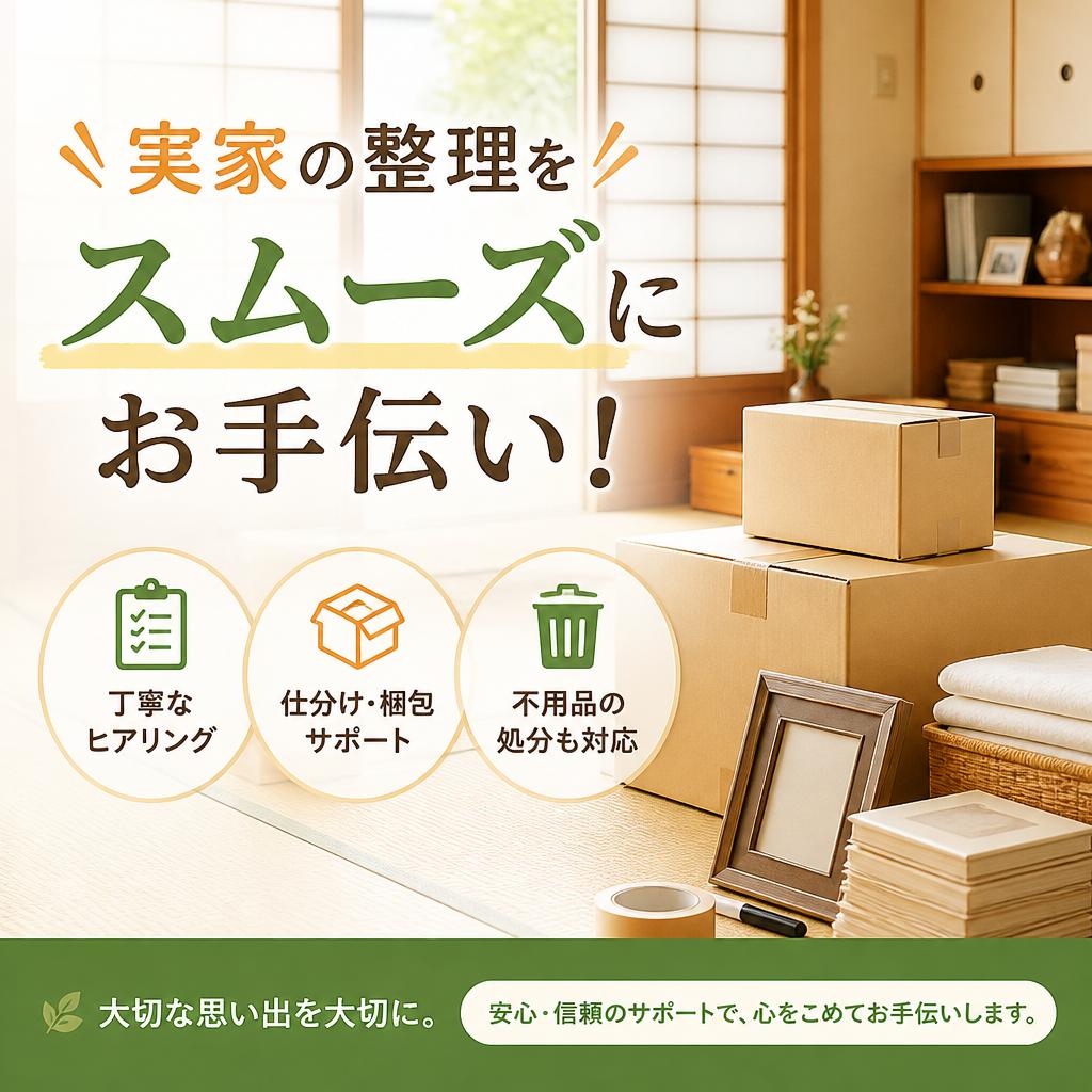 実家の整理をスムーズにお手伝い！