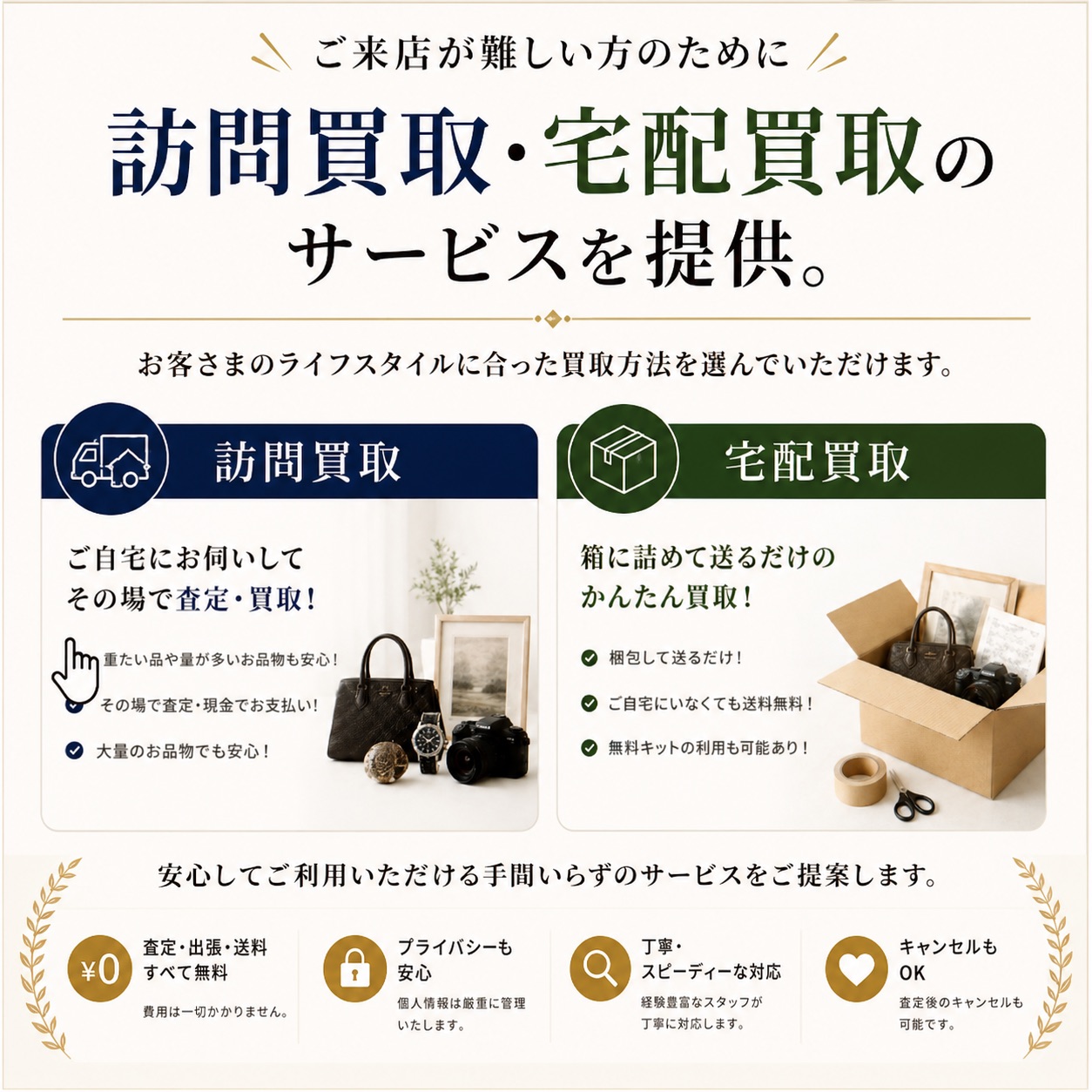 訪問買取・宅配買取も可能！