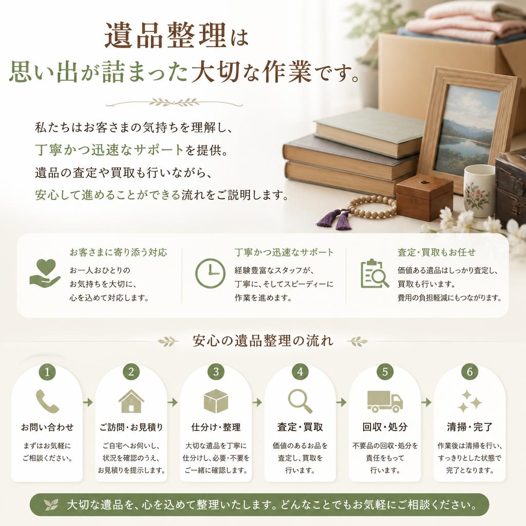 遺品整理サービスの流れ