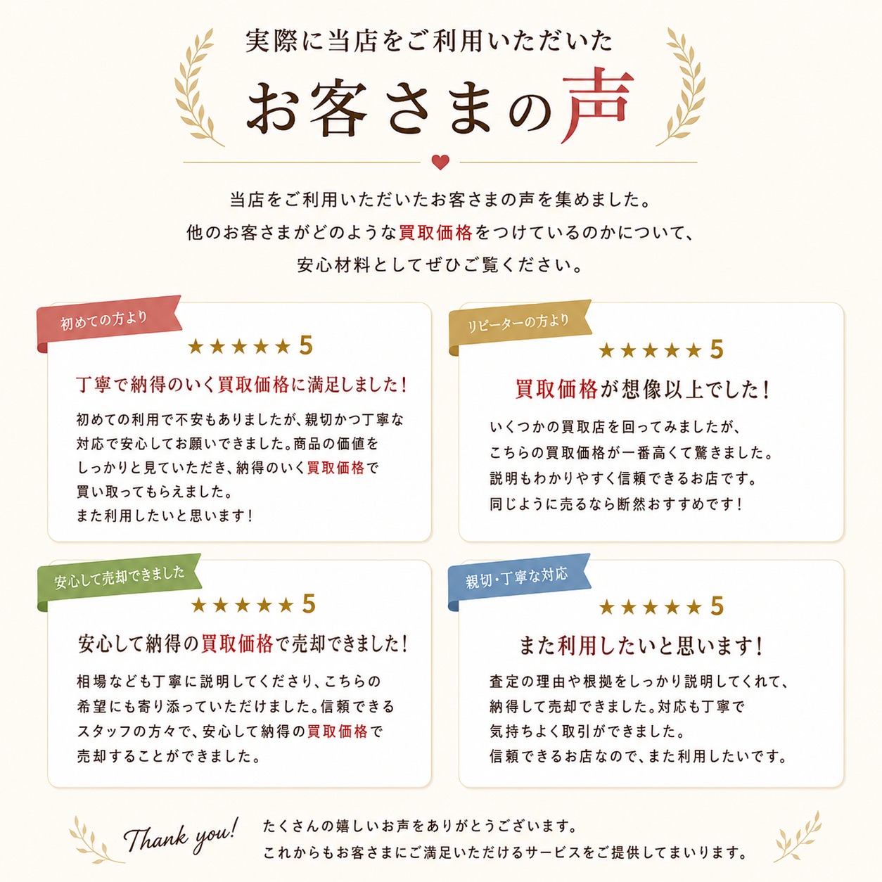 お客様の声をご紹介